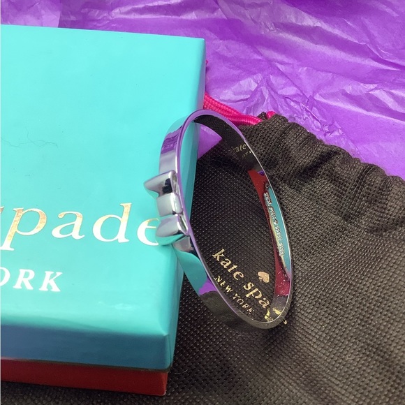 Kate Spade Silver Bow Solid bangle Bracelet - Picture 5 of 6